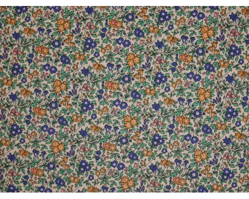 Printed Cotton Poplin Fabric -  Vintage Flowers